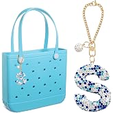 BOAJUNWU Bogg Bag Accessories,Bogg Bag Charms Keychain for Women Girls,Letter Charms for Beach Bitty Bogg Handbags Tote Bags