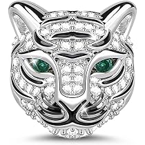 Charme Loup Argent Sterling 925 GNOCE - Breloque Zircone Cubique Pour Bracelet Ou Collier