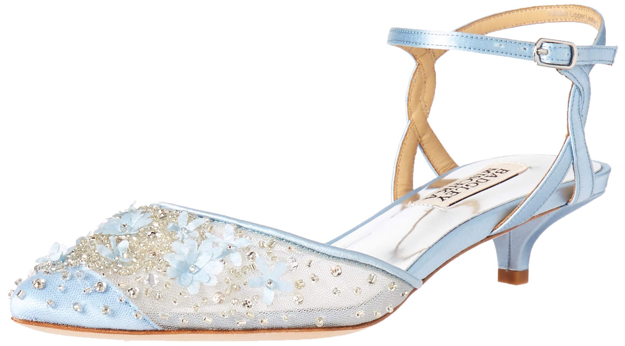 badgley mischka iris kitten heel slingback pump