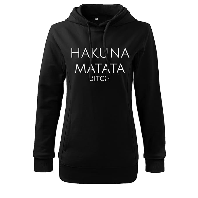 Damen Hakuna Matata Pullover Shirt - schwarz & weiß mit Motiv - Tank Top T-Shirt bedruckt Poloshirt mit Motiv - Neu XS - XL