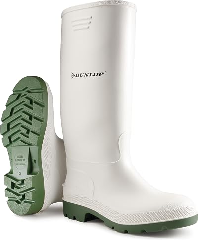 Dunlop Pricemastor Unisex Knee High PVC Wellington Boots White EU43 UK9