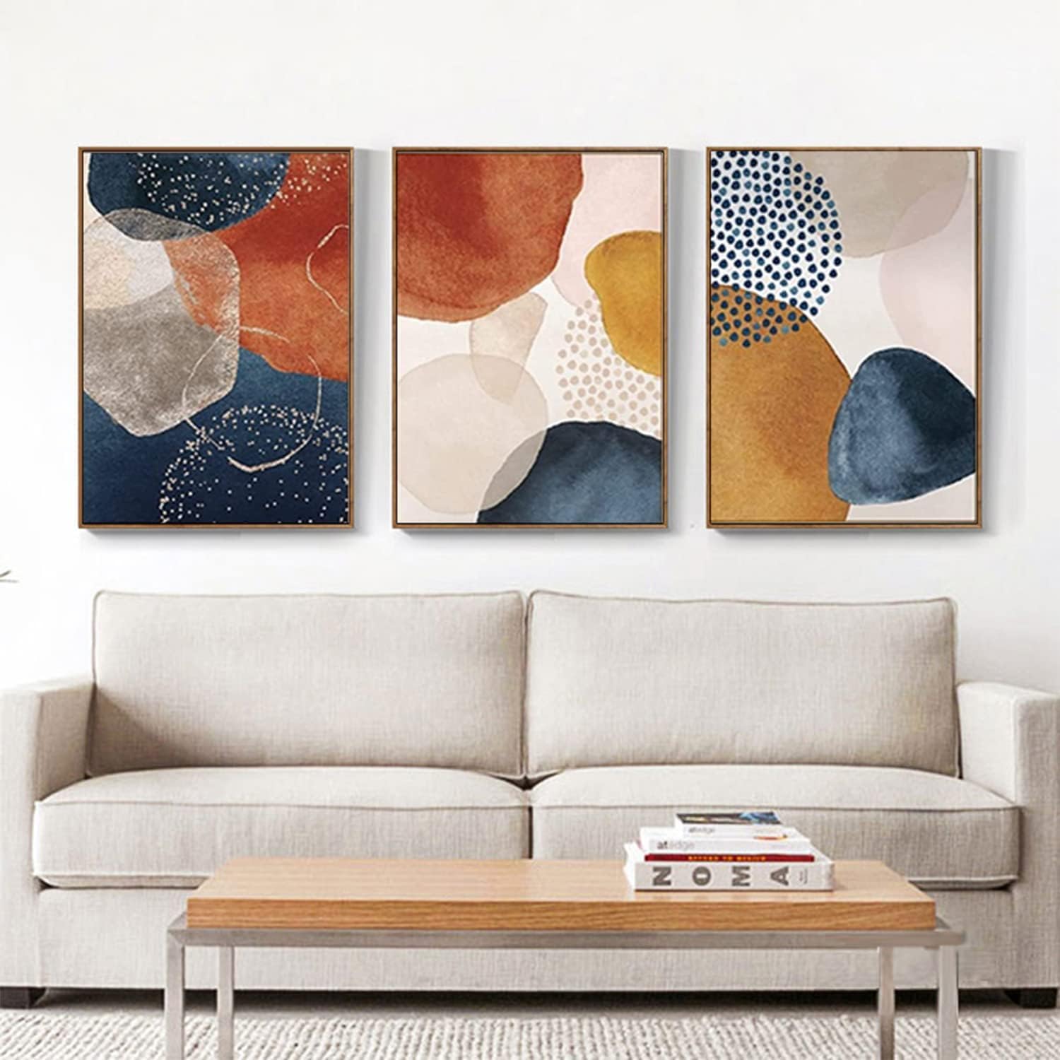 JNAOZI Abstract Line Geometry Pictures, Abstract Botanical Art Poster, Interior Home Decor Wall Art, Without Frame (60 x 90 cm x 3, Pictures 8) — image 1
