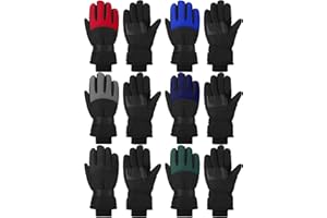 Bencailor 6Pairs Winter Gloves for Kids Waterproof Boys Snow Ski Gloves Girls Warm Windproof Mittens