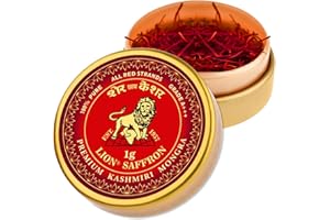 LION BRAND SAFFRON LION SAFFRON Grade A+++ Premium Pure All Red Kashmiri Saffron for Cooking, Tea, Biryani, Paella, Rice, Milk & Desserts, Azafran Kesar Saffron Threads from Kashmir, India (1gram)