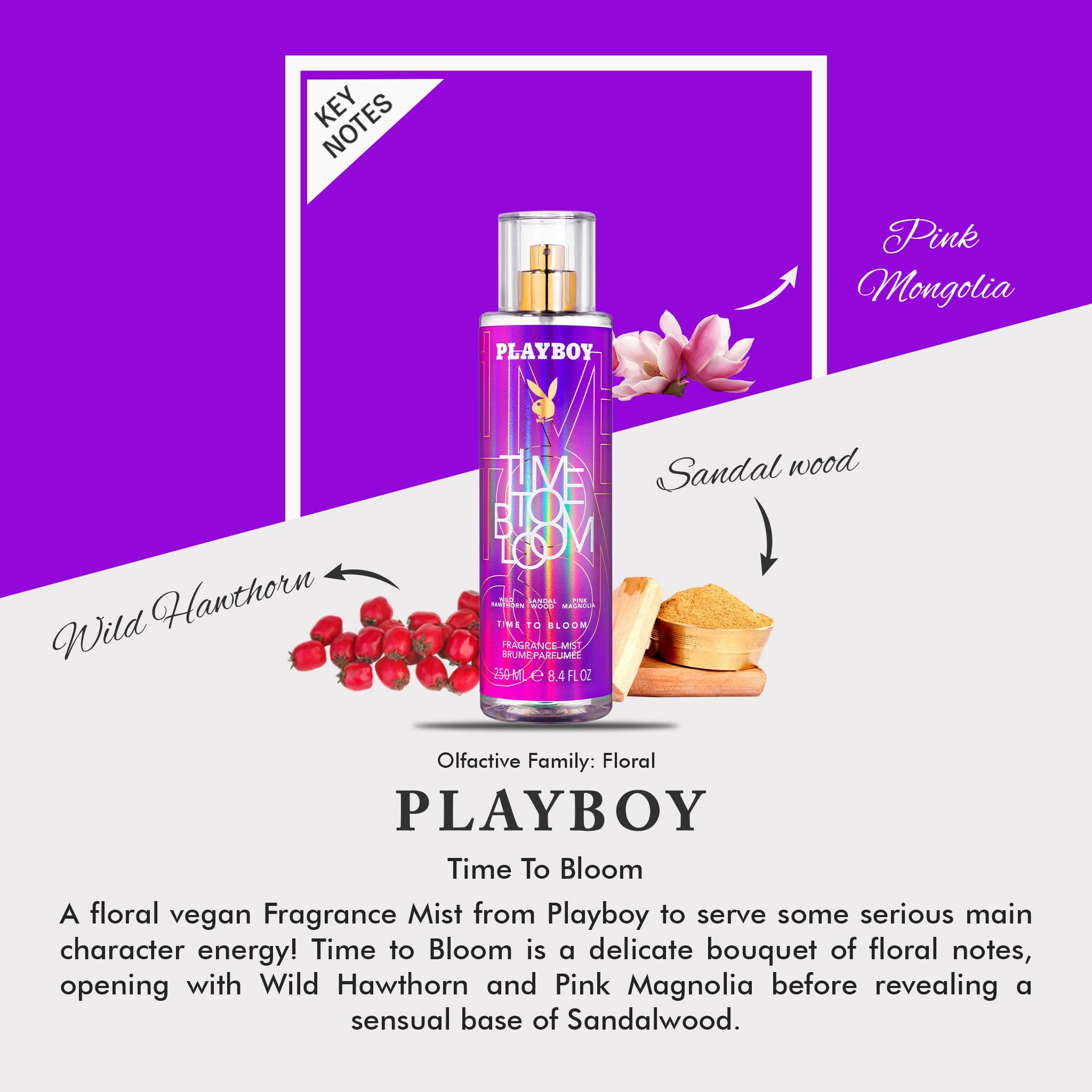 Playboy TIME to Bloom, Fragrance Mist 8.4 OZ