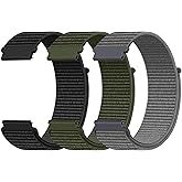 DaQin 22mm 20mm 18mm Quick Release Watch Band Compatible with Garmin Venu 3 2/Forerunner 255 265 955/Vivoactive 5 6 4 3, Nylon Watch Straps Adjustable Sport Replacement for Samsung Galaxy Watch 7 6 5 4/3 45mm/Galaxy Watch 46mm Men Women, 3 Packs