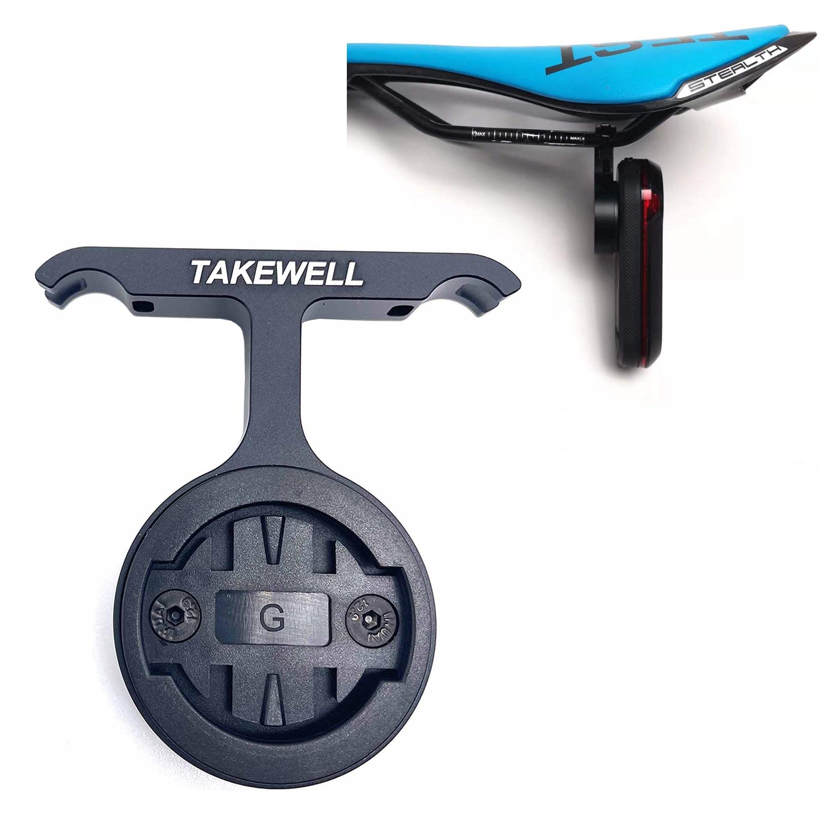 takewell Bike Saddle Seat-Post Mount for GARMIN VARIA RTL515, Compatible GARMIN VARIA RVR315, Suitable for Seat Bow of any Material: Carbon, Aluminum, Steel.