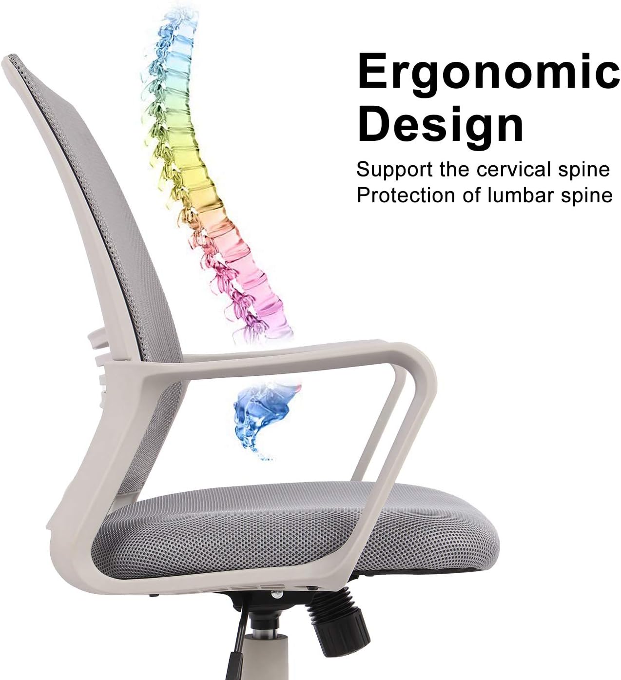 Office Chair, Mid Back Mesh Office Computer Swivel Desk Task Chair, Ergonomic Executive Chair with Armrests: Furniture & Decor