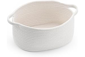 Happyiren Cute Woven Storage Basket with Handle, Baskets for Gifts Empty, Gift Baskets for Christmas Birthday Baby Shower Burr, Decorative Organizer Box for Baby Toy Pet, 13" D x 8" W x 6" H