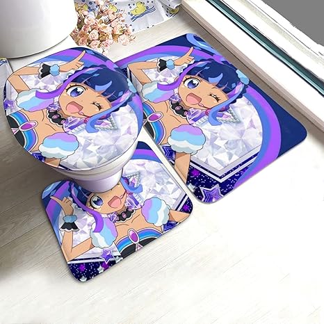 Amazon キラッとプリ チャン トイレマット 足元マット 便座カバー トイレ マット 3点セット 吸水速乾 滑り止め 防寒 お手入れが簡単 おしゃれ かわいい 装飾 ト トイレマット タンクカバー ホーム キッチン オンライン通販