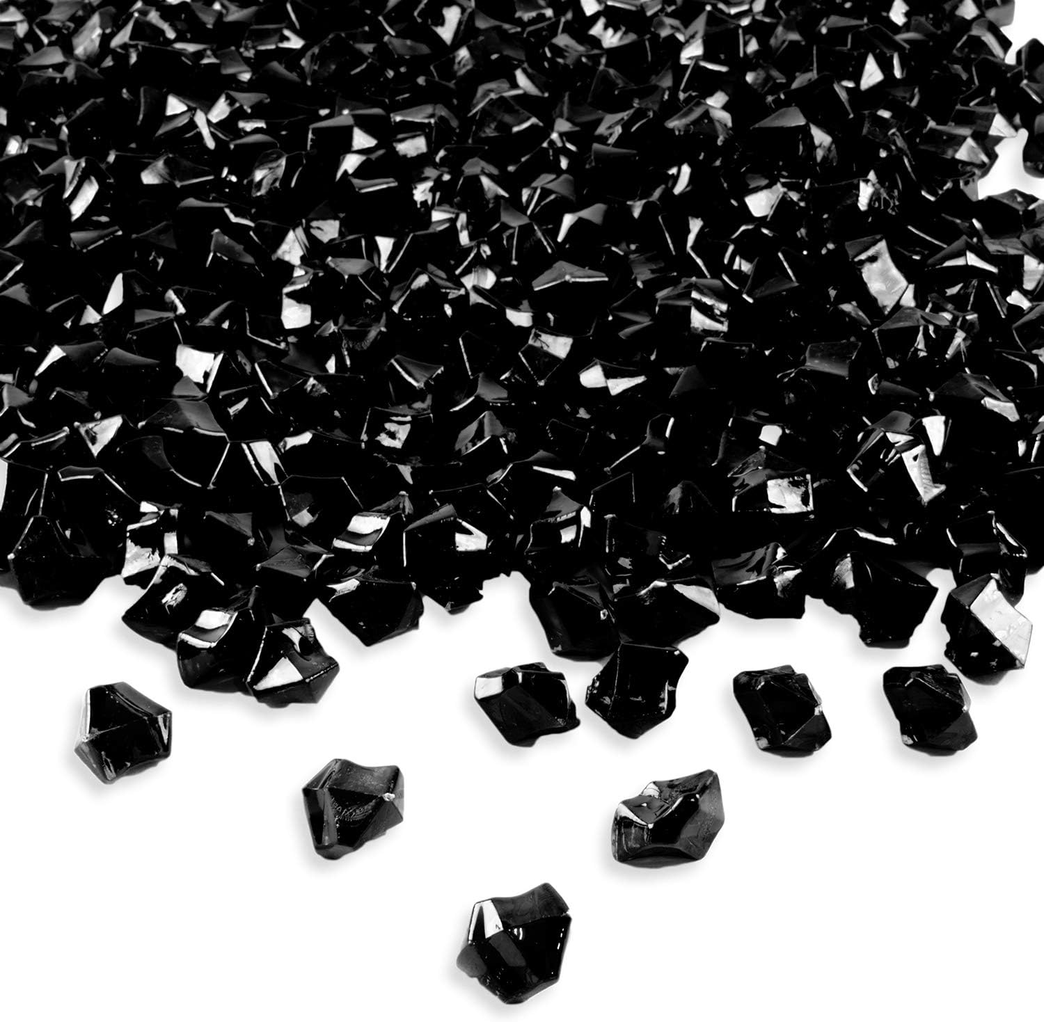 Vase Fillers - Super Z Outlet Acrylic Color Ice Rock Crystals Treasure Gems for Table Scatters, Vase Fillers, Event Decorations, Wedding, Birthday Decoration Favor (190 Pieces) (Black)