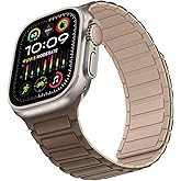 Suphart Magnetic Band Compatible with Apple Watch Band 49mm 46mm 45mm 44mm 42mm, Soft Silicone Replacement Wristband Designed for iWatch Ultra 2 Ultra SE Series 9 8 7 6 5 4 3 2 1, Brown