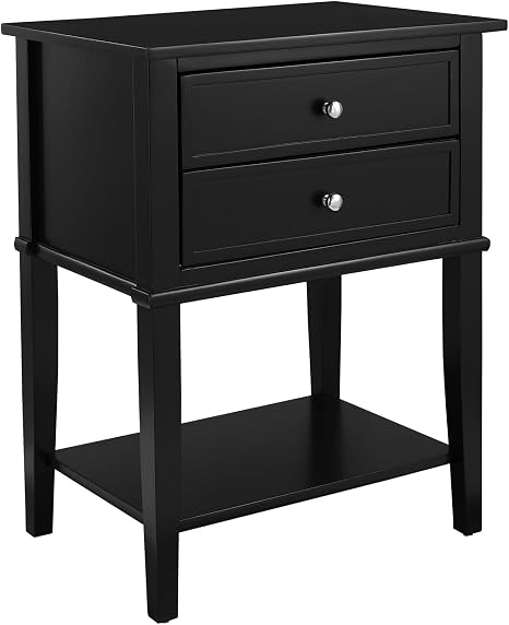 black side table with drawer