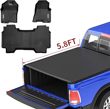 Amazon Com Oedro Roll Up Truck Bed Tonneau Cover Floor Mats Custom Fit For Dodge Ram 1500 All Weather Guard Tpe Material Automotive