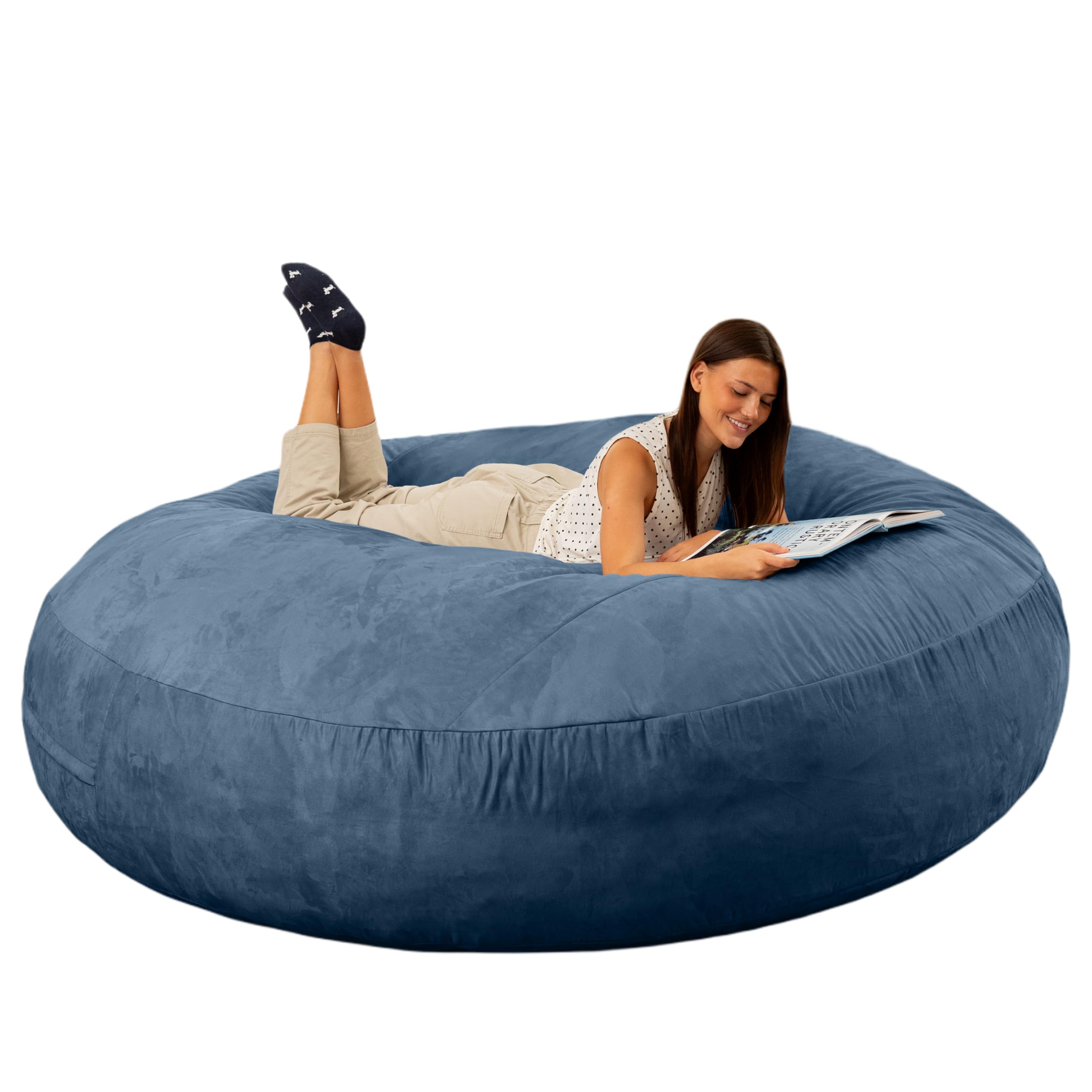 Jaxx 6 Foot Cocoon - 2-in-1 Convertible Bean Bag Bed & Large Bean Bag Chair for Adults, Navy Image Jaxx 6 Foot Cocoon - 2-in-1 Convertible Bean Bag Bed & Large Bean Bag Chair for Adults, Navy Image