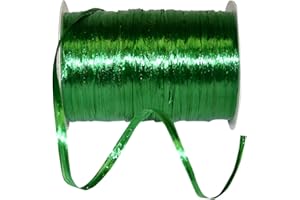 Reliant Ribbon 25640-924-01C Raffia Pearl Ribbon, 1/4 Inch X 100 Yards, Forest Green