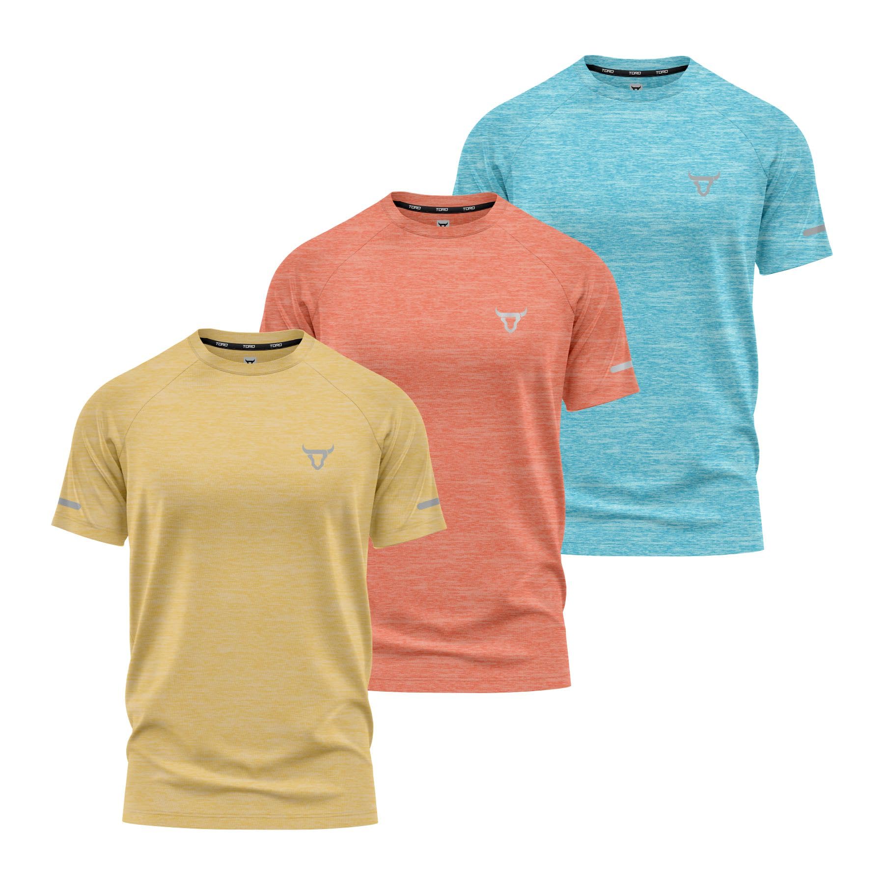 Pack of 3 Mens Short Sleeve T-Shirts Workout Athletic Fit Moisture Wicking Fast Drying Sports T-Shirts S-2XL