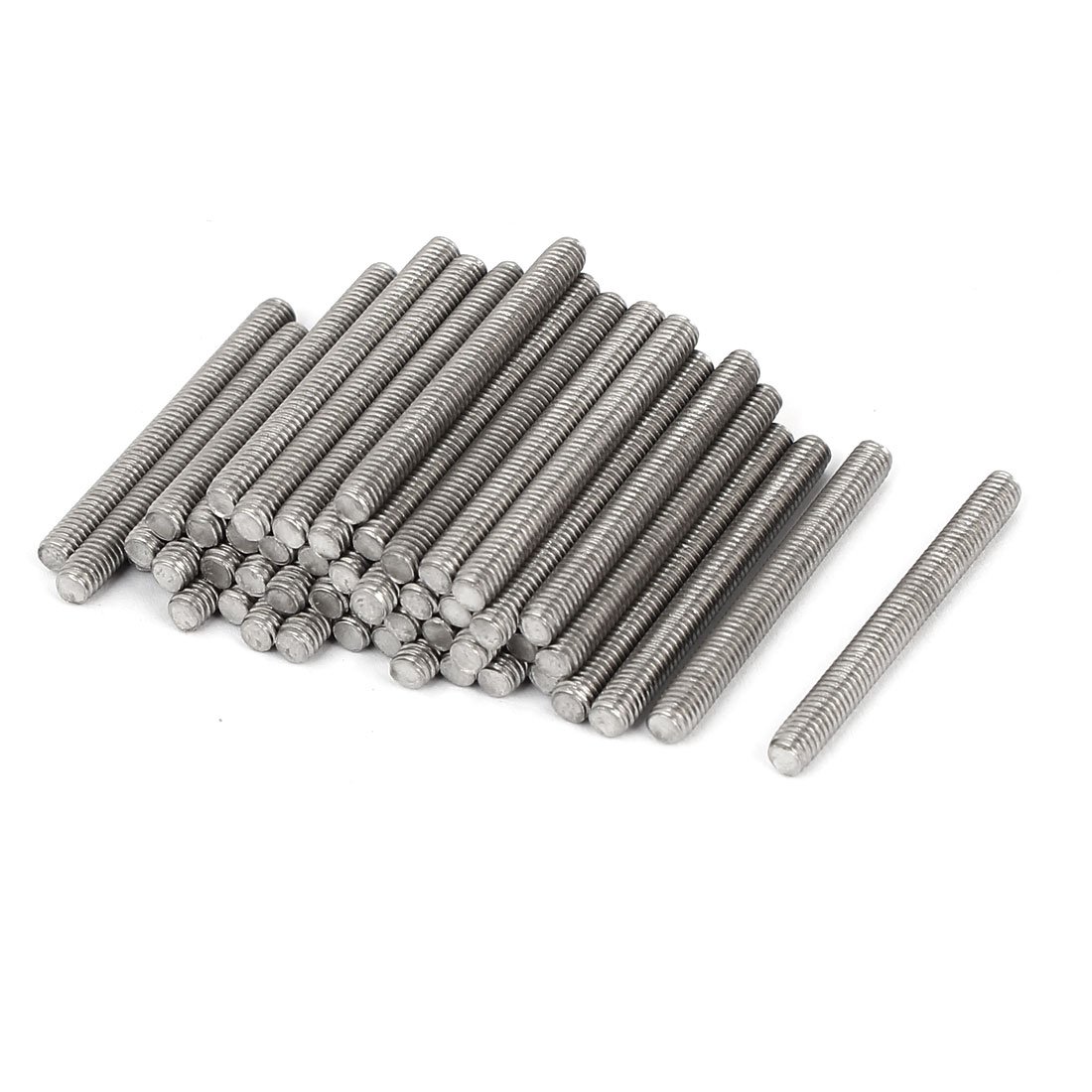 Sourcingmap M4 x 40mm 304 Stainless Steel Fully Threaded Rod Bar Studs Hardware 50 Pcs