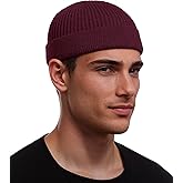 vidsel Thin Wool Fisherman Beanie for Men Women, Short Knit Cuff Trawler Watch Hats
