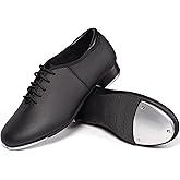 Dynadans Manmade Leather Lace Up Tap Shoe Dance Shoes for Women and Men's Dance Shoes