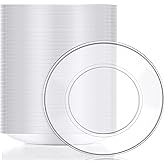 Mimorou 200 Pcs Clear Plastic Dessert Plates 5.5 Inch Disposable Cake Plates Small Party Dishes Bulk Clear Round Dishes for Wedding Dinner Appetizers BBQ Travel Catering Events