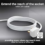 Masterplug Four Socket Extension Lead 3m Unswitched White 13A 4-Gang view 6