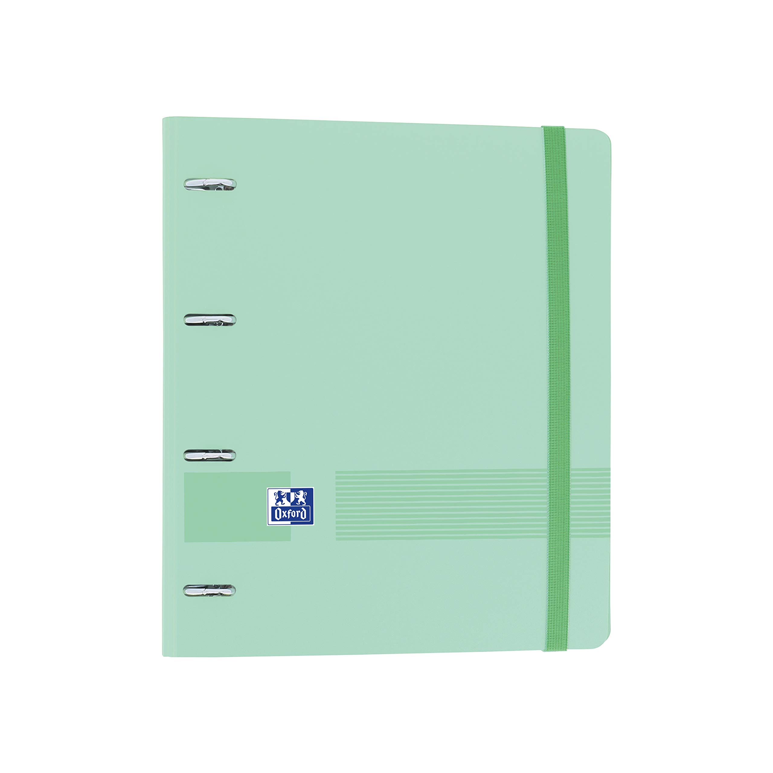 Oxford, Oxford Live & Go 4 Ring Binder with Refill and Rubber, A4+ with Refill 100 Sheets, 5 Colour Strips and 5x5 Grid, Mint
