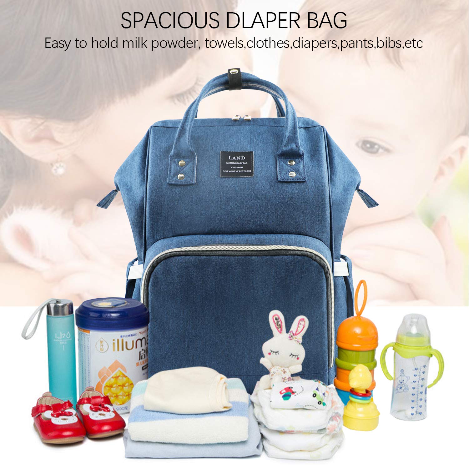 land baby diaper bag large capacity mommy backpack baby nappy tote bags