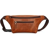 Leather Fanny Pack Crossbody Bag (10x6x2) Hands-Free Sling Bags With Adjustable Straps