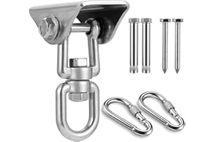 SZWISECHIP Stainless Steel Hanging Kit Swing Hangers and Hammock Spring and Swing Swivel Spinner Kglobal Swivel Hook and Locking Snap Hooks for Wooden Sets，tire Swing Swivel, Seat Trapeze Yoga