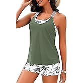 Daci Tankini Swimsuits for Women-2025 Bathing Suits 2 Piece Swimwear with Shorts for Tummy Control