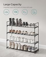 Songmics 4-Tier Shoe Rack Metal Storage Organiser 16-20 Pairs Black LSA14BKV2 view 3