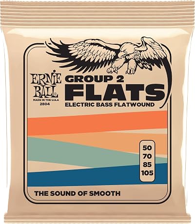 Ernie Ball Flatwound Group II Electric Bass Strings 50-105 Gauge