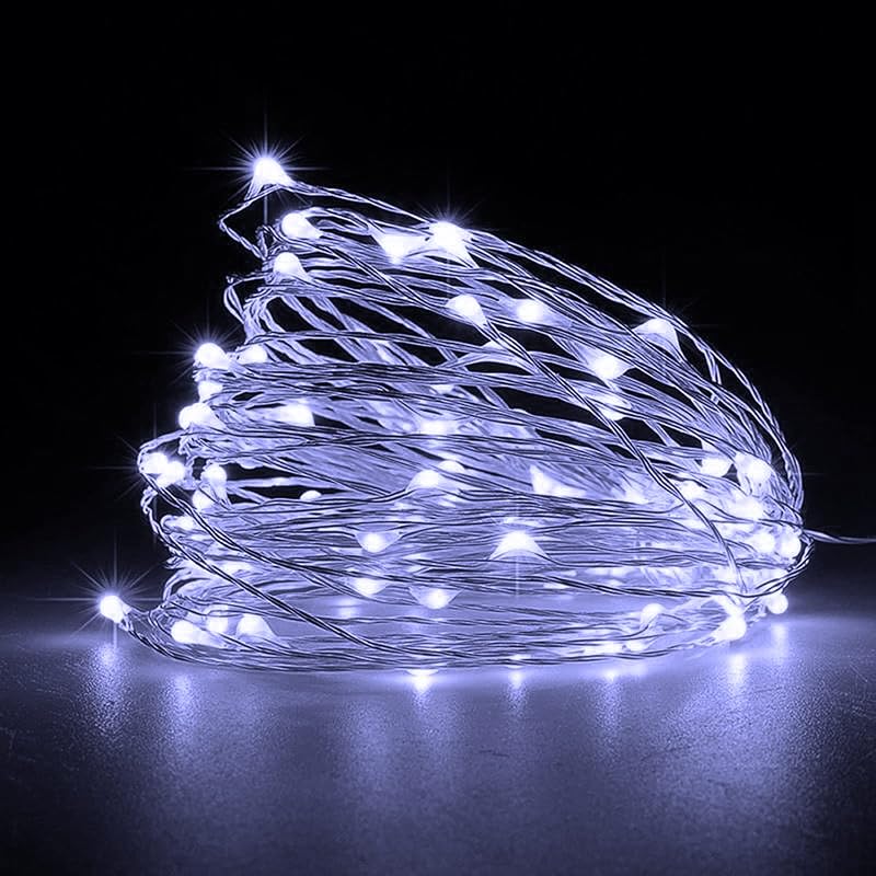 Jsdoin Fairy Lights 2 Pack 50 LEDs Copper Wire Battery Operated 5M Cool White