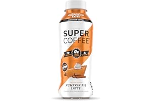 Super Coffee, Keto Protein Coffee, Pumpkin Pie Latte (12 Ounce Bottles, Pack of 12) - Low Net Carbs, No Added Sugar, Keto Friendly, 10g of Protein, Low Calorie, Iced Smart Coffee Drinks