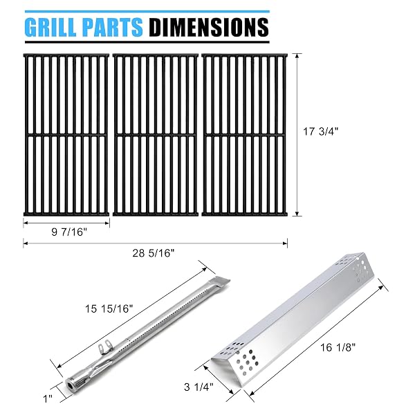 ADVIACE REPLACEMENT PARTS FOR MONUMENT GRILL 35633 41847NG 24367 24633 17842, A0212804 COOKING GRID A0212926 MAIN BURNER D010012307 FLAME TAMER IGNITER FOR 35633 MONUMENT GRILL 4-BURNER GRILL