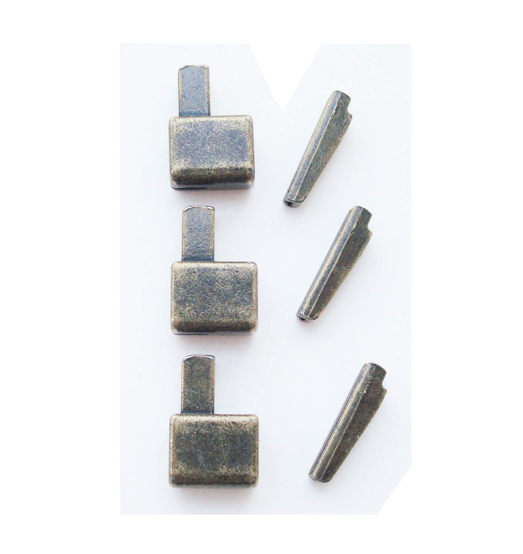 3 Sets #12 Metal Zipper Retainer Box and Insertion Pin,Zipper Bottom Stopper Sliders Repair Kit,Replace Broken Separating Zippers Kit (Bronze)