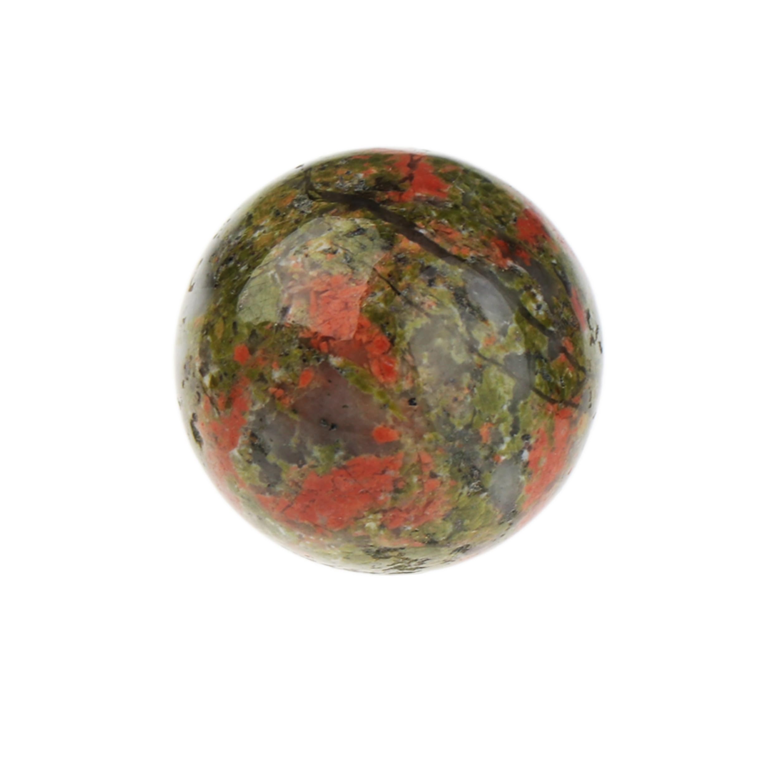 NKlaus Natural Epidot Feldspar Unakite Spherical Shape Approx. 30 mm Healing Effect Gemstone 14900