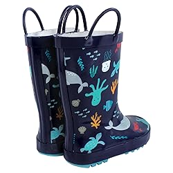 Hudson Baby Kids Rain Boots, Sea Characters, 4 US