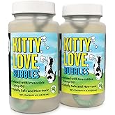 Kitty Love Bubbles: 2 Pack Catnip Scented - 4oz Bottles, Catnip Infused Long Lasting Bubbles for Cats, Non-Toxic &amp; Allergen-Free, Combine Toy &amp; Treat