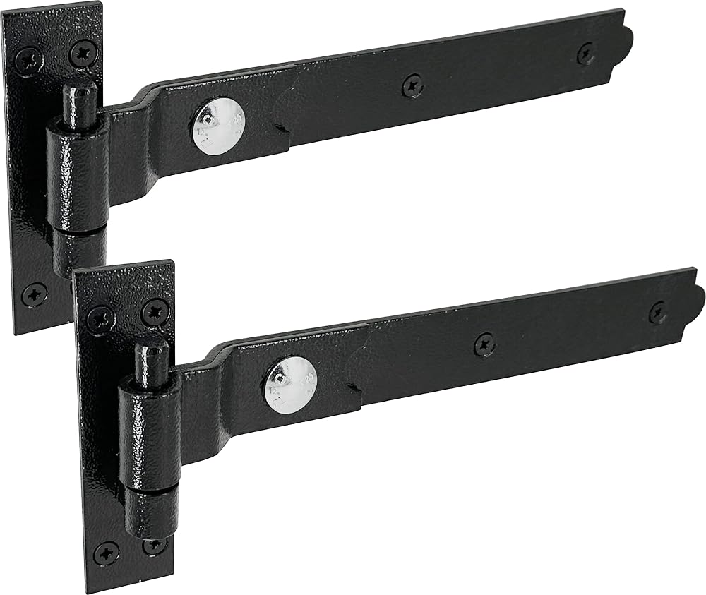 IRONTITE Cranked Black Gate Hinges Heavy Duty 300mm Hook Band Wooden Gate