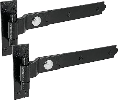 IRONTITE Cranked Black Gate Hinges Heavy Duty 300mm Hook Band Wooden Gate