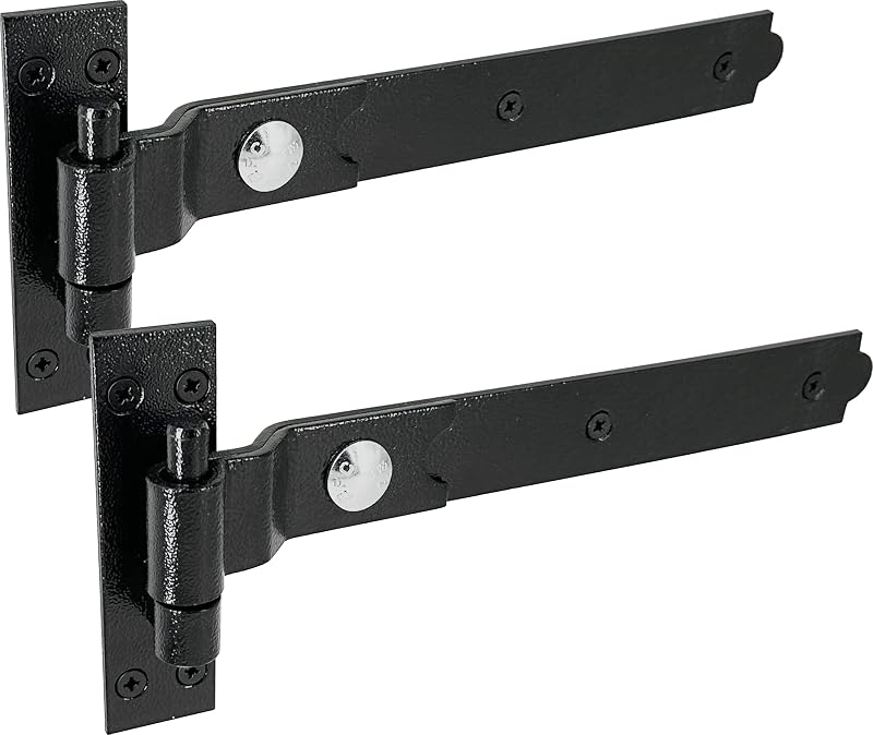 IRONTITE Cranked Black Gate Hinges Heavy Duty 300mm Hook Band Wooden Gate