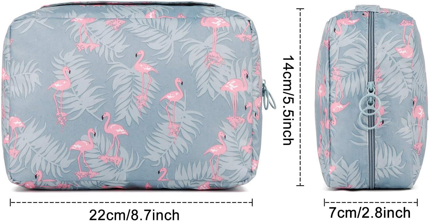 YumSur Hanging Travel Toiletry Bag,Flamingo Wash Bag Portable Make Up Bag for Women,Large Capacity Cosmetic Bag Perfect for Travel/Daily Use - Image 4