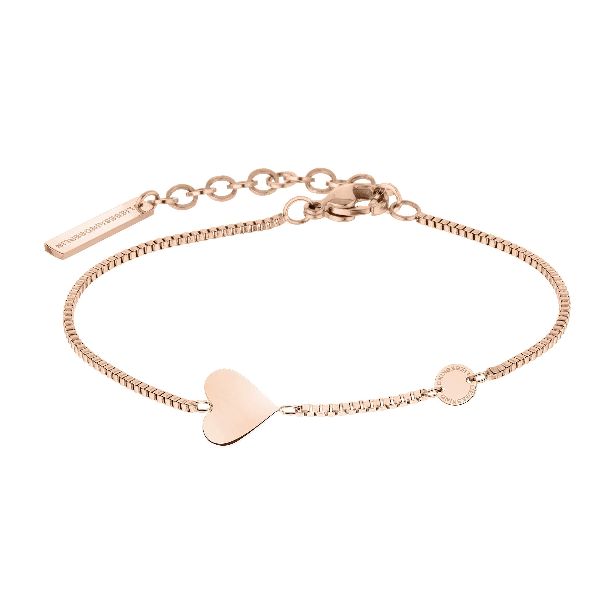 Liebeskind LJ-0511-B-20 Women's Heart Bracelet Stainless Steel Rose 20 cm