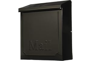 SOLAR GROUP Gibraltar Vertical Galvanized Steel Wall-Mounted Black Lockable Mailbox 10-1/2 in. H x 4 in. W x 9 in. L