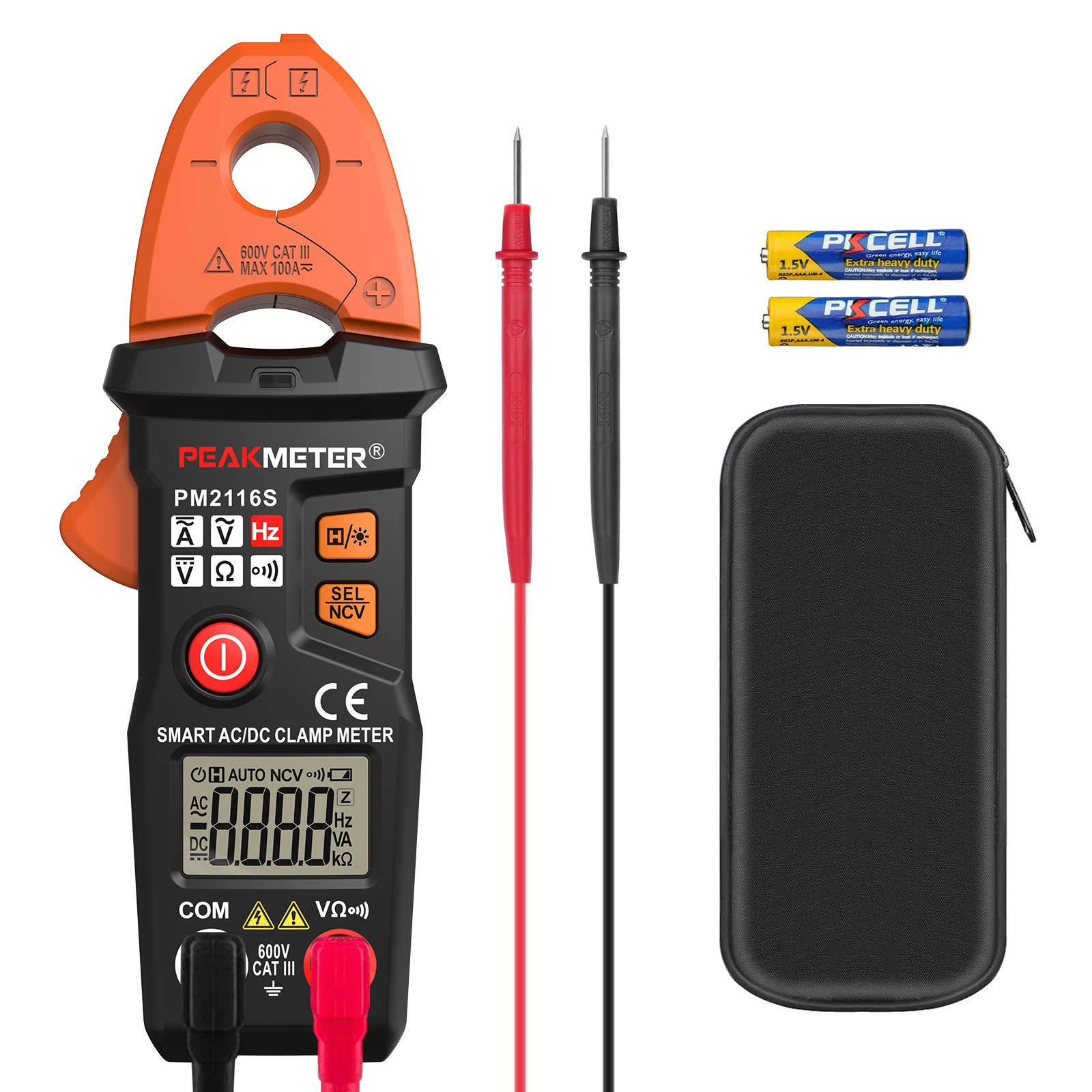Clamp Meter,COCZOW Voltage Current Tester Non-Contact Multimeter for Measuring Resistance,Frequency with Storage Bag Test Measurement