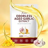 VivoNu Aged Garlic Extract Capsules,Odorless Garlic Supplements with Magnesium, Chromium, B1 &amp; B9, Supports Immune Health &amp; Heart Function| 2 Years Matured | 300 Softgels