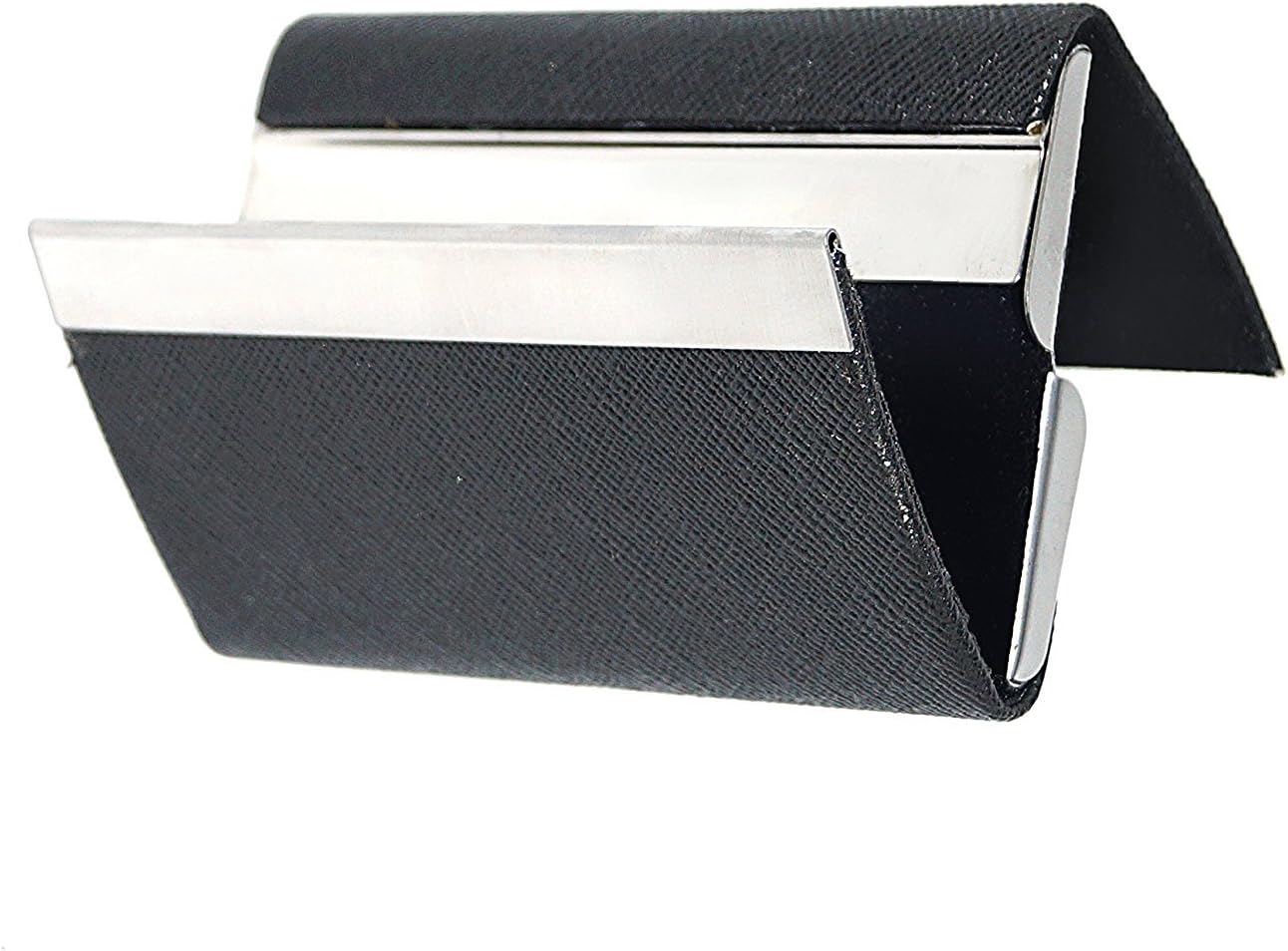 SEPAL Double Sided Leather RFID Blocking Credit Debit ATM Card Holder Case Wallet Black