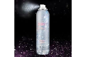 AOAZXBB Body Glitter Spray Holographic Shimmer Glitter Spray for Hair Body Clothes, Long Lasting Shiny for Music Festival Party Rave Accessories-150 ml, Rainbow Sliver